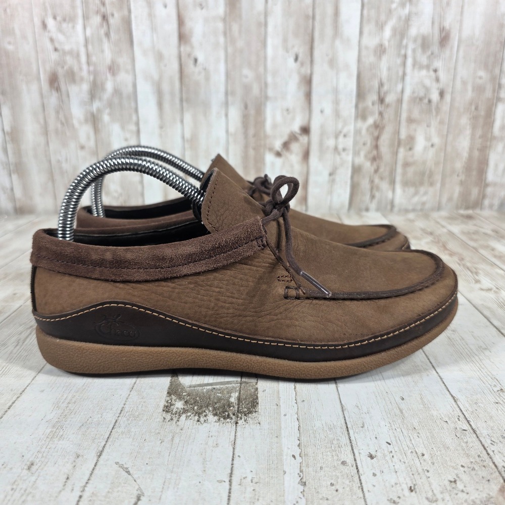 Chaco Pinecone Brown Leather Moc Toe Loafers Womens 8.5 J105846 Comfort Shoes